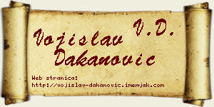 Vojislav Dakanović vizit kartica